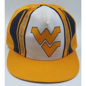 WV Mountaineer Country Vintage WVU Mesh Back Snapback Trucker Hat Cap USA Made